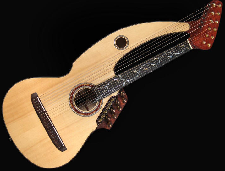20 String Acoustic-Electric Harp Guitar: Maximum Range with Professional Electronic Integration