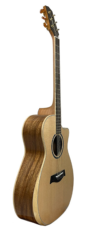 T60GAc Solid Acacia Grand Auditorium cutaway with Tamarind Arm Bevel
