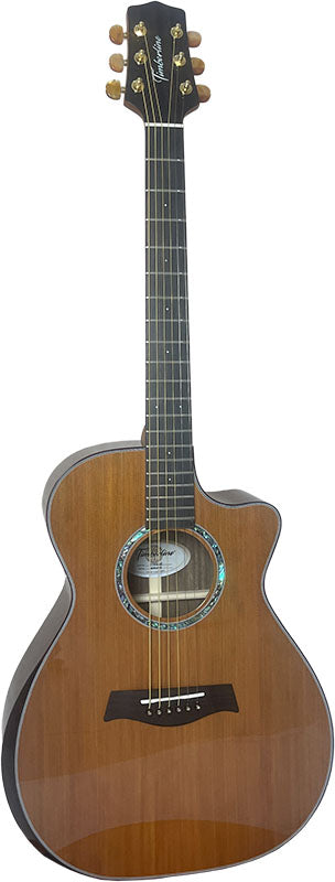 T75GAc Solid Silkwood Grand Auditorium with Ebony Arm Bevel and Red Cedar Top