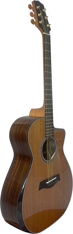 T75GAc Solid Silkwood Grand Auditorium with Ebony Arm Bevel and Red Cedar Top