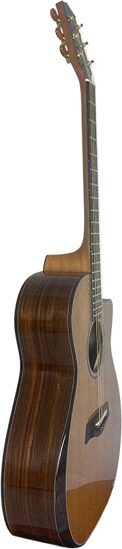 T75GAc Solid Silkwood Grand Auditorium with Ebony Arm Bevel and Red Cedar Top