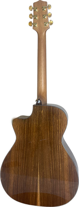 T75GAc Solid Silkwood Grand Auditorium with Ebony Arm Bevel and Red Cedar Top