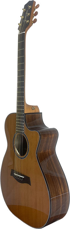 T75GAc Solid Silkwood Grand Auditorium with Ebony Arm Bevel and Red Cedar Top