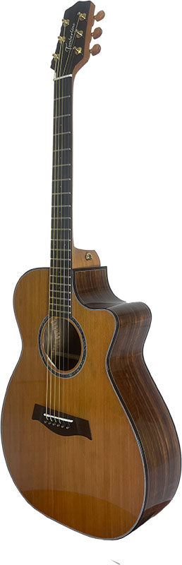 T75GAc Solid Silkwood Grand Auditorium with Ebony Arm Bevel and Red Cedar Top