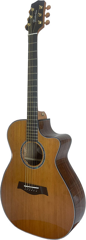 T75GAc Solid Silkwood Grand Auditorium with Ebony Arm Bevel and Red Cedar Top
