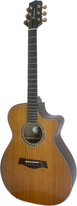 T75GAc Solid Silkwood Grand Auditorium with Ebony Arm Bevel and Red Cedar Top