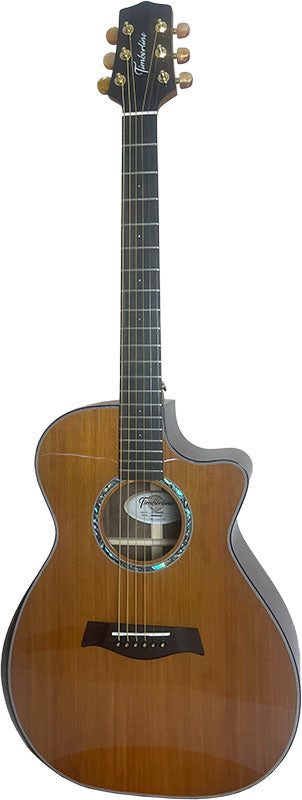 T75GAc Solid Silkwood Grand Auditorium with Ebony Arm Bevel and Red Cedar Top