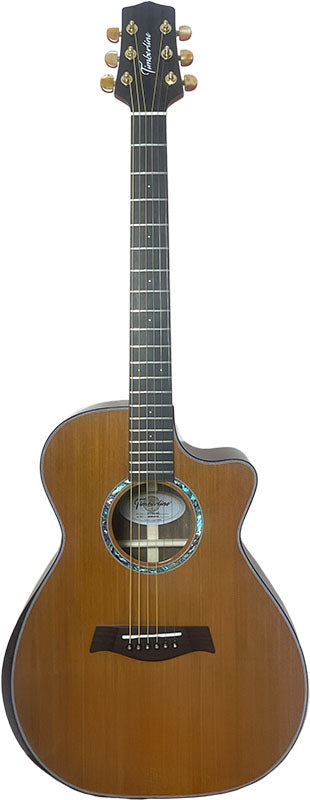 T75GAc Solid Silkwood Grand Auditorium with Ebony Arm Bevel and Red Cedar Top