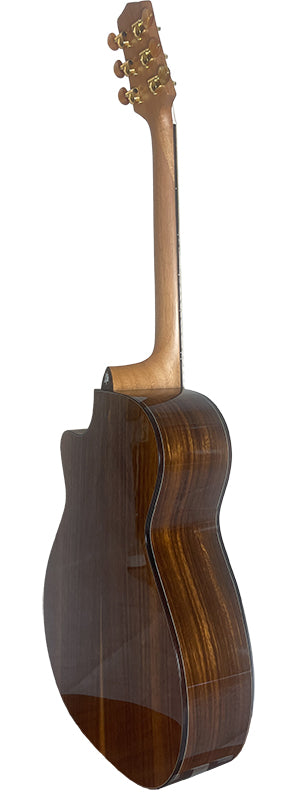 T75GAc Solid Silkwood Grand Auditorium with Ebony Arm Bevel and Red Cedar Top