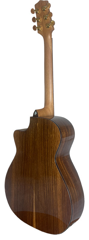 T75GAc Solid Silkwood Grand Auditorium with Ebony Arm Bevel and Red Cedar Top