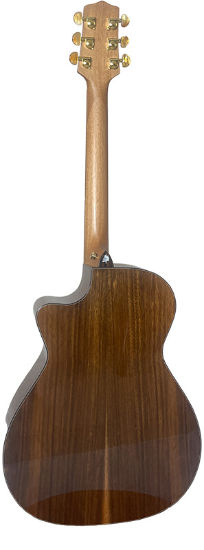T75GAc Solid Silkwood Grand Auditorium with Ebony Arm Bevel and Red Cedar Top
