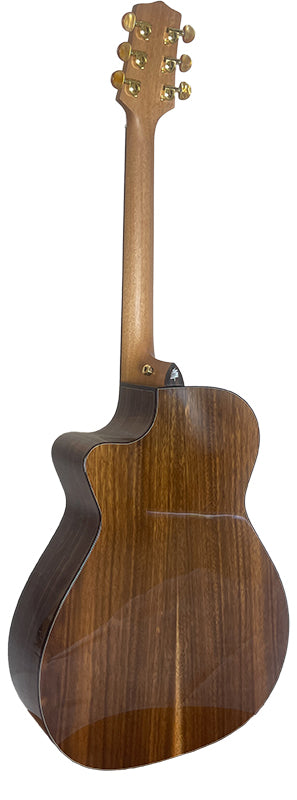 T75GAc Solid Silkwood Grand Auditorium with Ebony Arm Bevel and Red Cedar Top