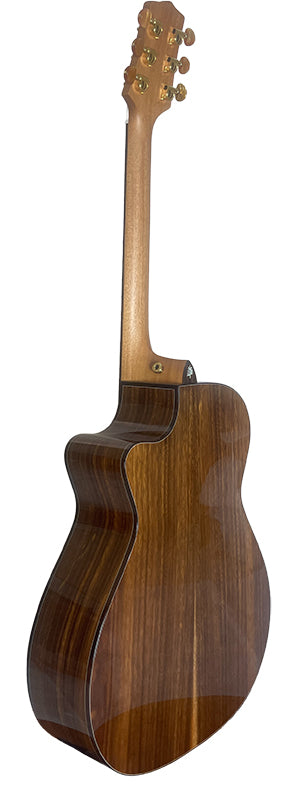 T75GAc Solid Silkwood Grand Auditorium with Ebony Arm Bevel and Red Cedar Top