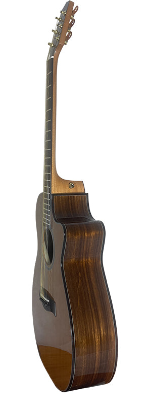 T75GAc Solid Silkwood Grand Auditorium with Ebony Arm Bevel and Red Cedar Top