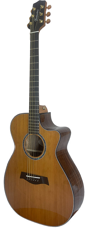 T75GAc Solid Silkwood Grand Auditorium with Ebony Arm Bevel and Red Cedar Top