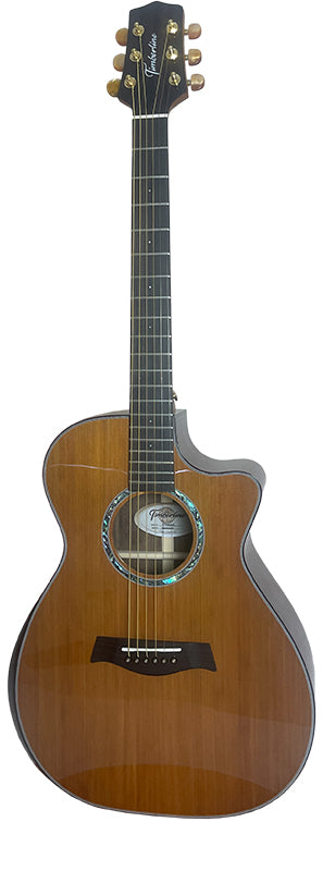 T75GAc Solid Silkwood Grand Auditorium with Ebony Arm Bevel and Red Cedar Top