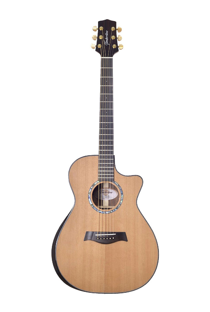 T75GAc Solid Silkwood Grand Auditorium with Ebony Arm Bevel and Red Cedar Top