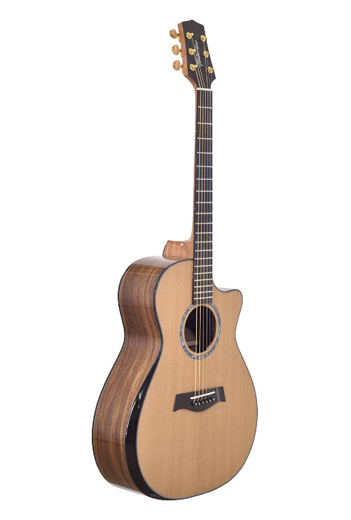 T75GAc Solid Silkwood Grand Auditorium with Ebony Arm Bevel and Red Cedar Top