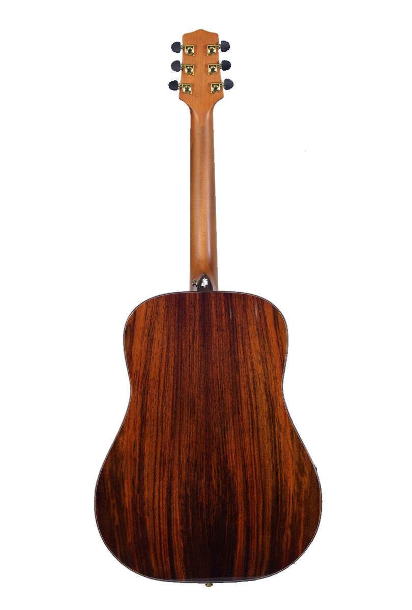 T80D Solid Rosewood Traditional Dreadnought with Macassar Ebony Arm Bevel and solid Engelmann Spruce top