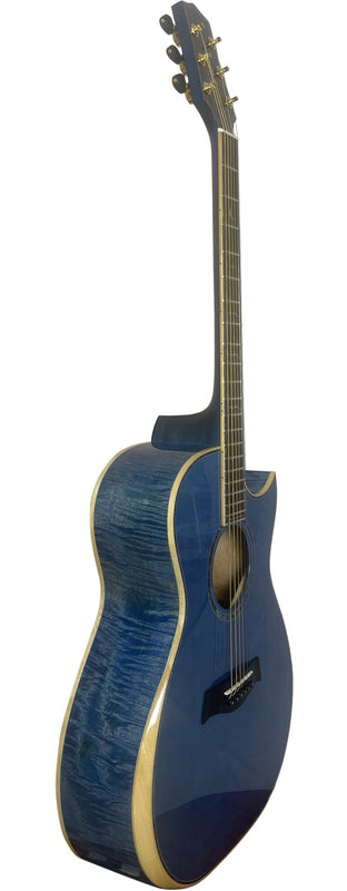 T90GAc - Solid Premium Silkwood Grand Auditorium with Solid Englemann Spruce top and Macassar Ebony Arm Bevel plus Florentine cutaway