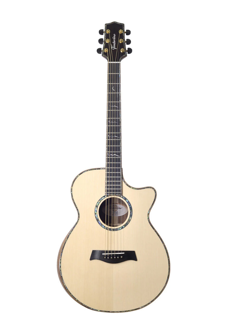 T90Ac Solid Premium Silkwood Auditorium with Solid Englemann Spruce top and Macassar Ebony Arm Bevel