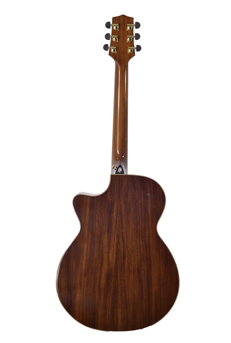 T90Ac Solid Premium Silkwood Auditorium with Solid Englemann Spruce top and Macassar Ebony Arm Bevel